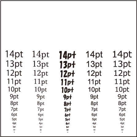 箔押し用付箋デザイン：文字の大きさ